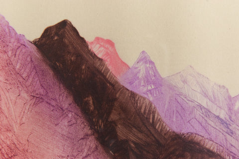 Vintage Limited Edition Signed Framed Print of Mountains