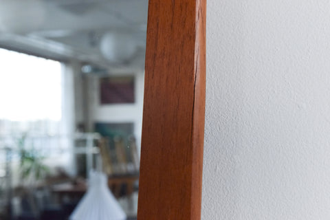Vintage Long Danish Teak Mirror