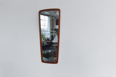 Vintage Long Danish Teak Mirror