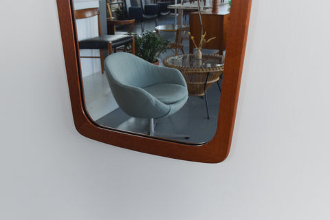 Vintage Long Danish Teak Mirror