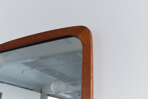 Vintage Long Danish Teak Mirror