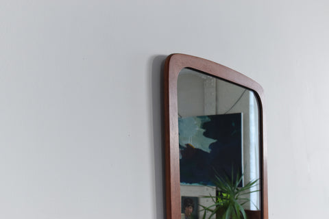 Vintage Long Danish Teak Mirror