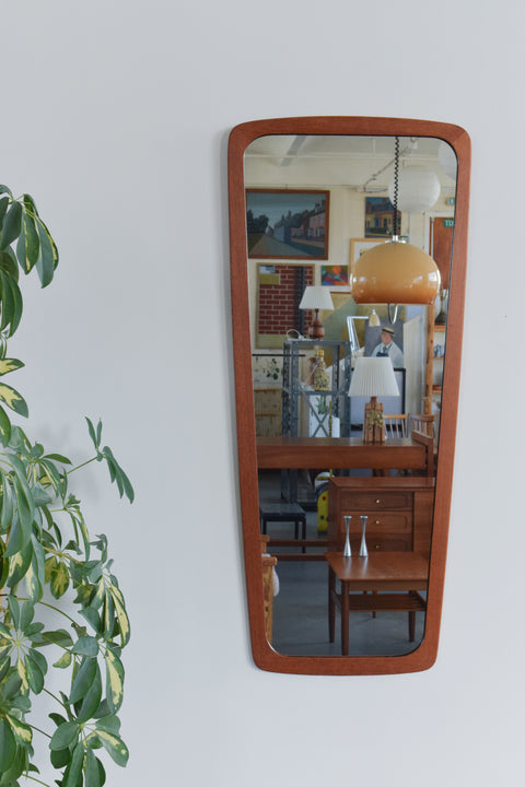 Vintage Long Danish Teak Mirror