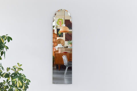 Vintage Long Frameless Bevelled Mirror