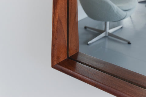 Vintage Long Teak Danish Mirror