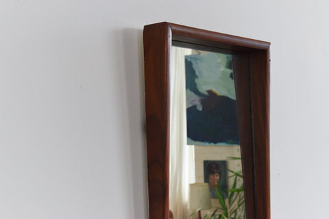 Vintage Long Teak Danish Mirror