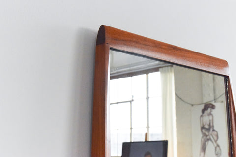 Vintage Long Teak Mirror by A. Younger