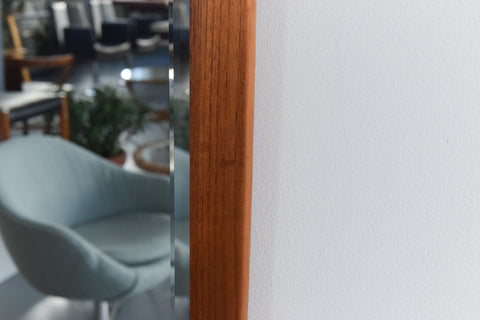 Vintage Long Teak Mirror by Clark Eaton