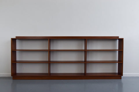 Vintage Long Teak Open Bookcase