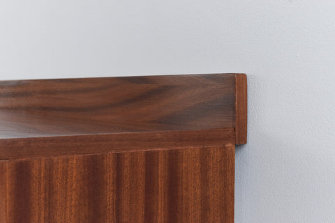 Vintage Long Teak Open Bookcase