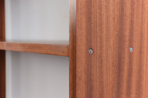 Vintage Long Teak Open Bookcase
