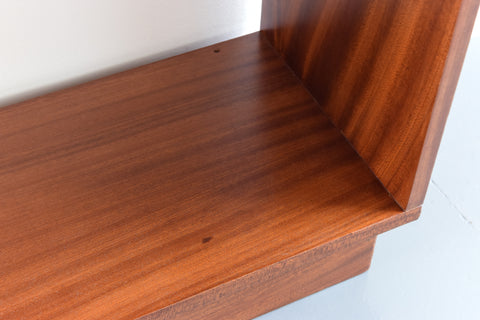 Vintage Long Teak Open Bookcase