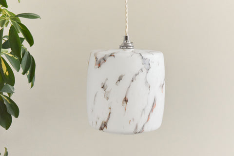 Vintage White Marble Pattered Frosted Glass Pendant Light Shade