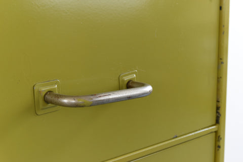 Vintage Metal Avocado Green 4 Drawer Filing Cabinet by Roneo