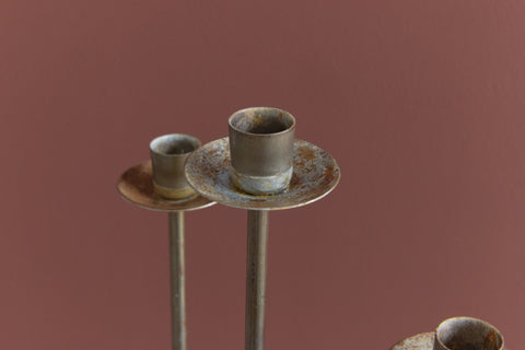 Vintage Metal Floor Standing Candle Holder / Candelabra