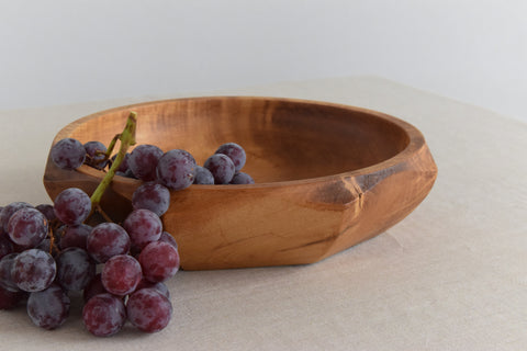 Vintage Mid-Century Octagonal Hand Turned Wooden Bowl