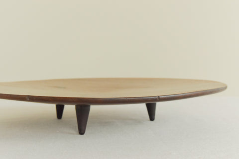 Vintage Mid-Century Teak Wooden Platter / Bowl / Tray with Feet