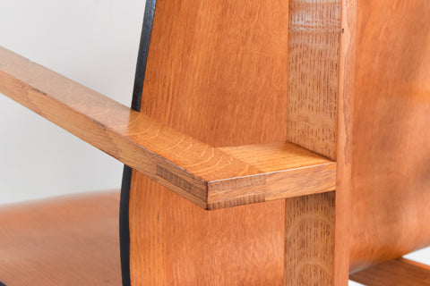 Vintage Modernist 1930s Bauhaus Style Bent Plywood Accent Arm Chair
