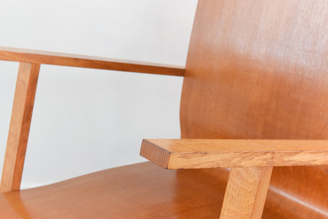 Vintage Modernist 1930s Bauhaus Style Bent Plywood Accent Arm Chair