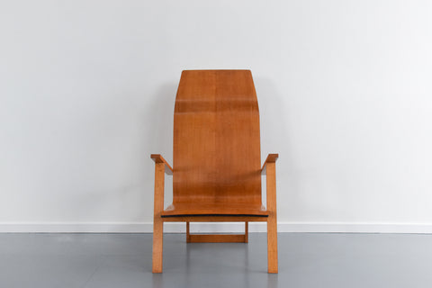 Vintage Modernist 1930s Bauhaus Style Bent Plywood Accent Arm Chair