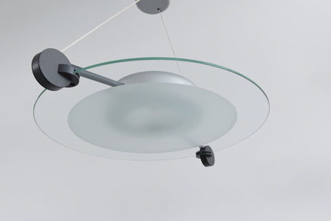 Vintage Modernist 1980s Glass Cyclos Ceiling Light by Michele De Lucchi for Artemide