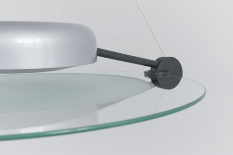 Vintage Modernist 1980s Glass Cyclos Ceiling Light by Michele De Lucchi for Artemide