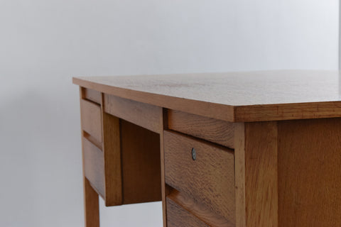 Vintage Oak Double Pedestal Desk