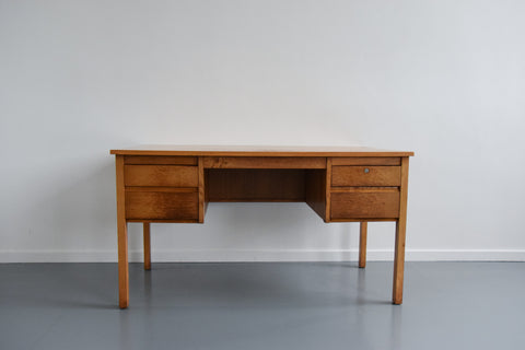 Vintage Oak Double Pedestal Desk