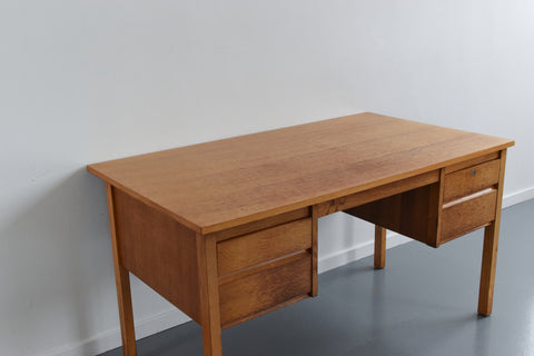 Vintage Oak Double Pedestal Desk