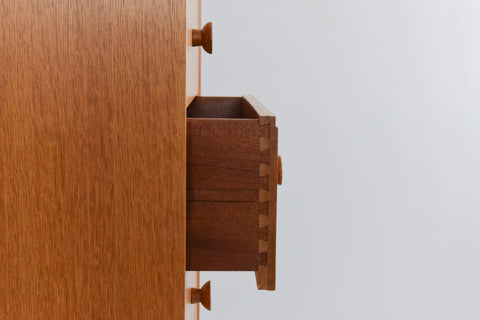 Vintage Oak Tallboy Chest of Drawers by Meredew