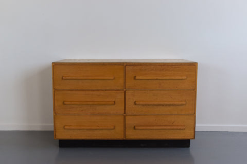 Vintage Oak 6 Drawer Chest of Drawers / Plan Chest
