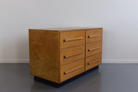 Vintage Oak 6 Drawer Chest of Drawers / Plan Chest