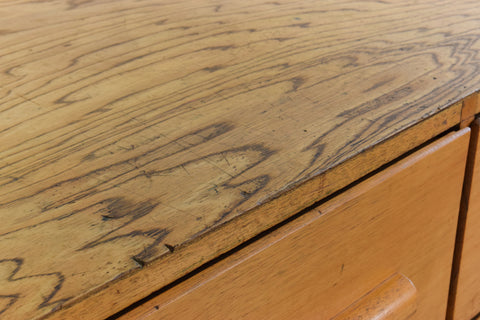 Vintage Oak 6 Drawer Chest of Drawers / Plan Chest