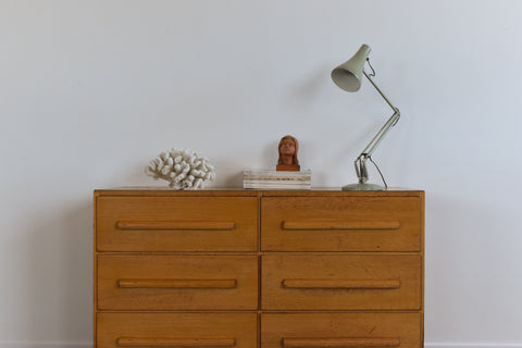 Vintage Oak 6 Drawer Chest of Drawers / Plan Chest