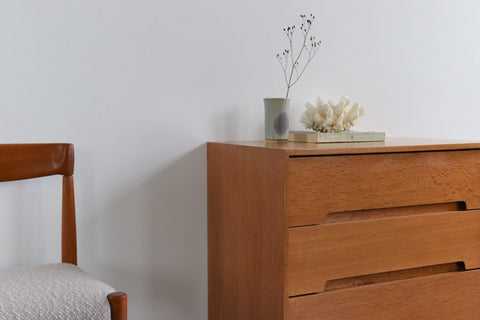 Vintage Oak 3 Drawer Stag C Range Chest of Drawers by John & Sylvia Reid