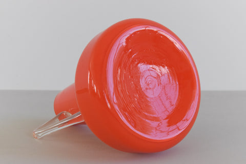 Vintage Orange Glass Vase with Handle
