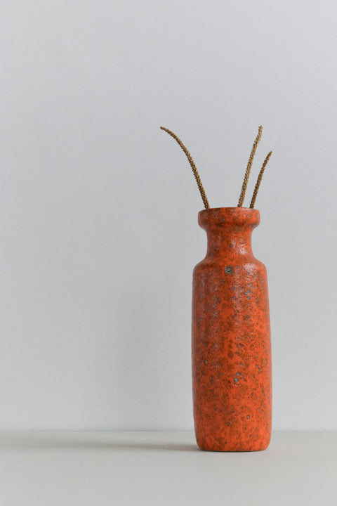 Vintage Orange West German Scheurich Keramik Vase 200-28