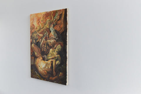 Vintage Original 1990s Oil on Canvas Painting