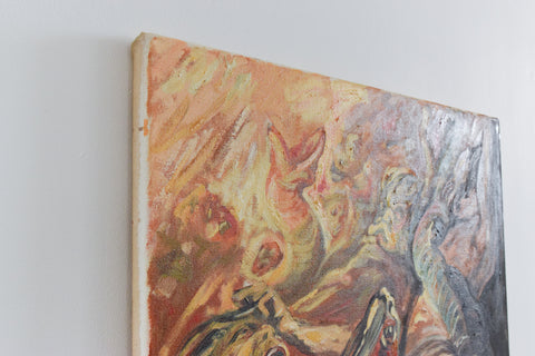 Vintage Original 1990s Oil on Canvas Painting