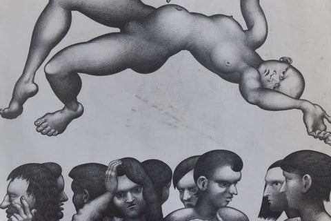 Vintage Original Figurative Pencil Drawing by Artist Robert Arthur Bramwell
