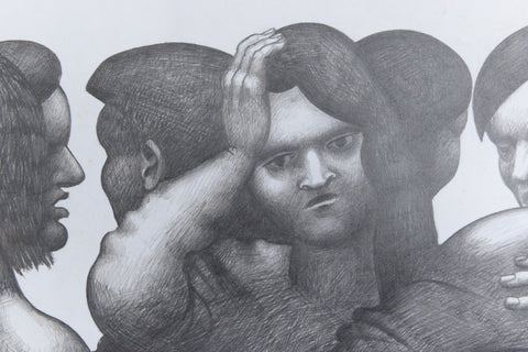 Vintage Original Figurative Pencil Drawing by Artist Robert Arthur Bramwell