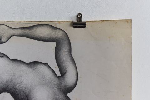 Vintage Original Figurative Pencil Drawing by Artist Robert Arthur Bramwell