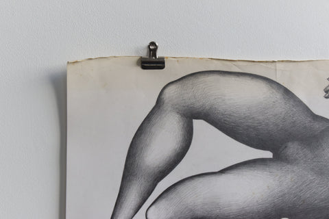 Vintage Original Figurative Pencil Drawing by Artist Robert Arthur Bramwell