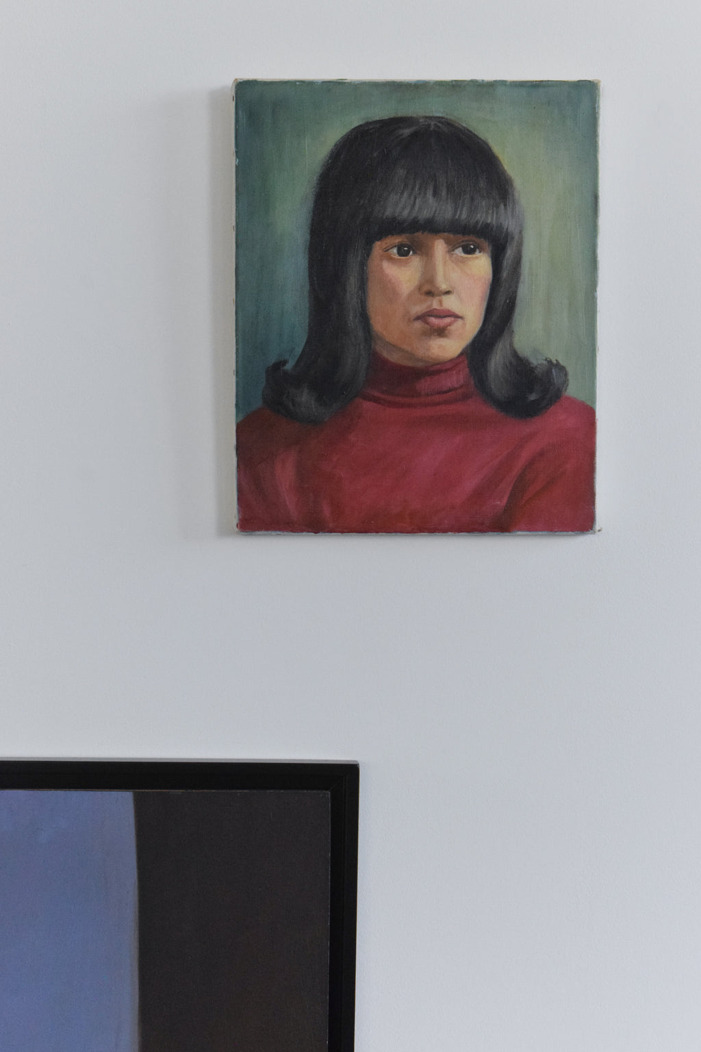 Vintage Original Small 1960s Oil on Canvas Female Portrait Painting ...
