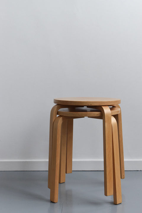 Vintage Pair of 1999 IKEA FROSTA Bent Plywood Stools