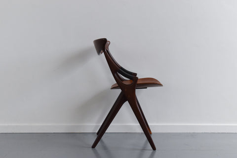 Vintage Pair of Rare Danish Early 1950s Model 71 Dining Chairs By Arne Hovmand Olsen For Mogens Kold