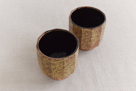 Vintage Pair of Small Studio Pottery Ceramic Cups
