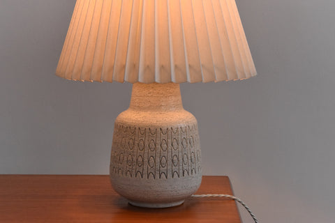 Vintage Patterned Textured Grey Ceramic Table Lamp Base