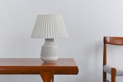 Vintage Patterned Textured Grey Ceramic Table Lamp Base