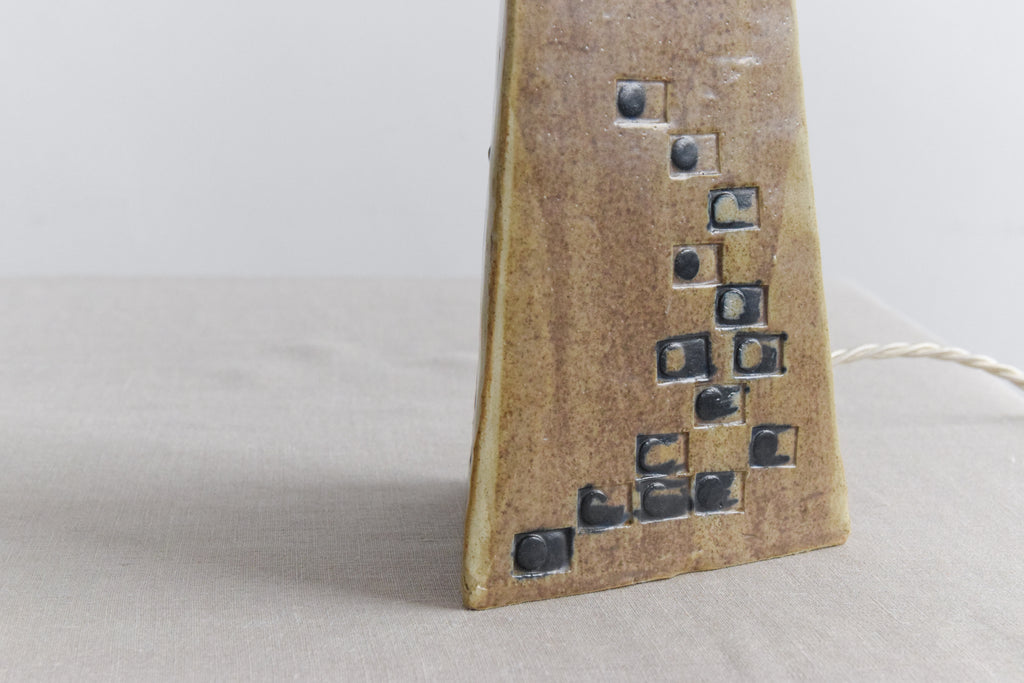 Vintage Patterned Ceramic Triangular Table Lamp Base – Absolutely Nice ...